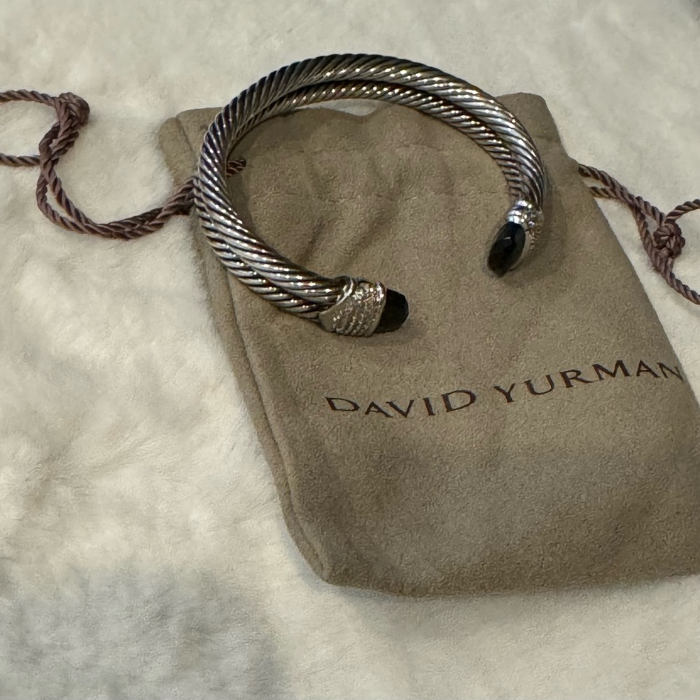David Yurman Double Cable Cuff Black Onyx w/Diamonds